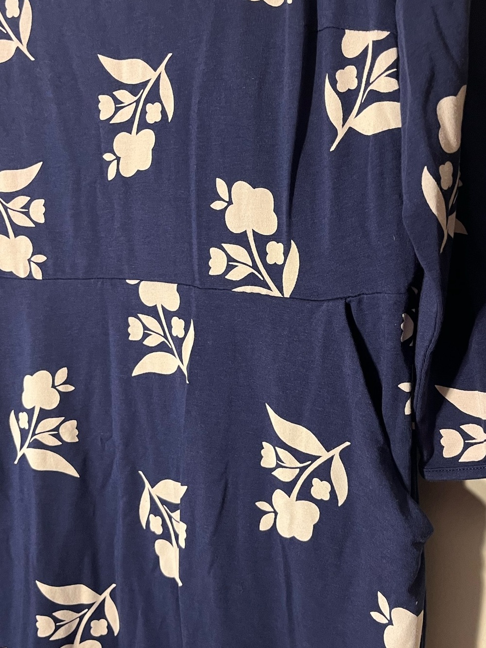 Boden | Jessie Jersey Knit Day Dress Floral Tulip Print Navy Casual Size 10 - Picture 4 of 6